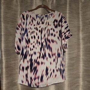 Jennifer Lopez Pink and Black Patterned Blouse